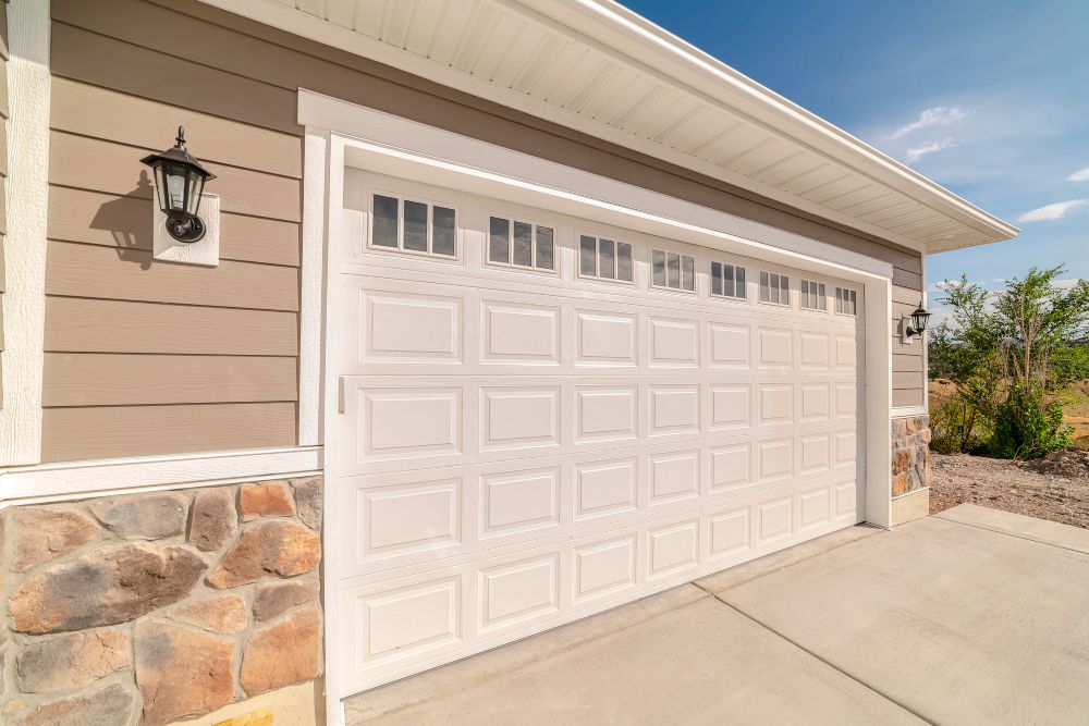 Garage door in Florida prepped for a hurricane